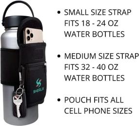 img 3 attached to Gym Water Bottle Pouch - Convenient 18-40oz Bottle Holder for Running, Walking, Workout - Multi-functional with Cell Phone and Accessory Pockets - Key Holder - Handheld Sport Water Bottle Caddy, Hydro Flask Carrier Sleeve