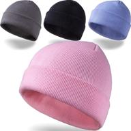 🎁 autumn winter gift: 4-pack knitted caps warm beanie hats for men, women & big kids - ideal for family logo