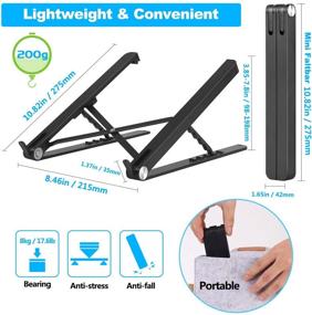 img 2 attached to 🔧 Adjustable Laptop Stand for All Laptops and Tablets - Foldable, Portable, Anti-Slip, Heat Dissipation - Engineering Plastics, Lightweight - 5 Levels Height Adjustment - Ideal for Home Office or Remote Work - Foldable Compute