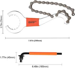 img 3 attached to 🚲 Bicycle Flywheel Remover Tool Kit - Cassette Removal Set with Chain Whip, Auxiliary Wrench, Rotor Lockring Removal Tool, and Sprocket Remover