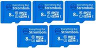 📷 5-pack everything but stromboli 8gb microsd memory card with adapter - high-speed class 10, u1, uhs-1 micro sdhc card for raspberry pi, dash cam, galaxy tablets, phones, digital cameras, trail cam logo