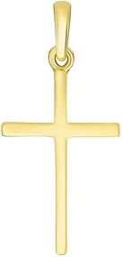 img 2 attached to ✝️ Timeless Christian Cross Charm Pendant – Solid 14k Yellow Gold
