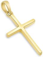 ✝️ timeless christian cross charm pendant – solid 14k yellow gold logo