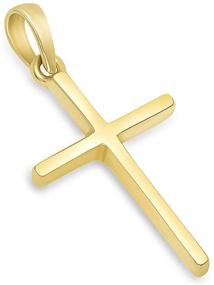 img 3 attached to ✝️ Timeless Christian Cross Charm Pendant – Solid 14k Yellow Gold