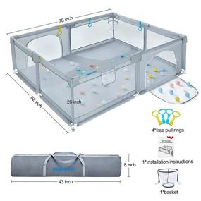 img 1 attached to 🧸 Portable Toddlers' Playpen, Foldable and Suitable for Kids' Home Store