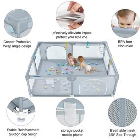 img 3 attached to 🧸 Portable Toddlers' Playpen, Foldable and Suitable for Kids' Home Store