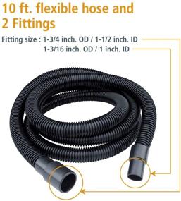 img 3 attached to Powertec 70175 Dust Collection Hose: Efficient Fittings, Two Reducers & Black Color