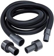 powertec 70175 dust collection hose: efficient fittings, two reducers & black color logo