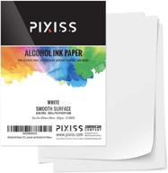 🎨 25 sheets of alcohol ink paper - pixiss heavy weight watercolor paper, 5x7 inches (127x178mm), 300gsm, extra smooth surface for watercolor and alcohol ink techniques logo