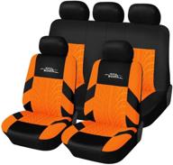 🚗 enhance your car interior with autoyouth car seat covers - full set, front bucket & split bench back seat protectors for women - 9pcs, orange logo