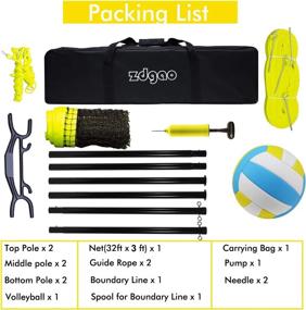 img 3 attached to 🏐 Zdgao Portable Outdoor Volleyball Set - Professional Net, Wrap Yarn Ball, Pump, Boundary Line, Carry Bag