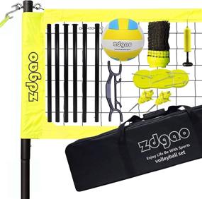 img 4 attached to 🏐 Zdgao Portable Outdoor Volleyball Set - Professional Net, Wrap Yarn Ball, Pump, Boundary Line, Carry Bag