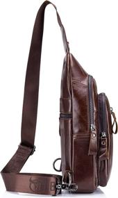 img 1 attached to 🎒 Genuine Leather Shoulder Backpack: The Ultimate Crossbody Casual Daypacks