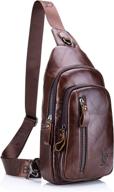 🎒 genuine leather shoulder backpack: the ultimate crossbody casual daypacks logo