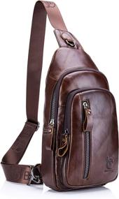 img 4 attached to 🎒 Genuine Leather Shoulder Backpack: The Ultimate Crossbody Casual Daypacks