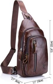 img 2 attached to 🎒 Genuine Leather Shoulder Backpack: The Ultimate Crossbody Casual Daypacks