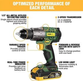 img 3 attached to 🔋 Enhanced Power and Versatility: Cordless 2X2000MAh Batteries with Accessories and 2 Variable Options