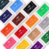 🎨 pmland set of 15 vibrant stamp ink pads for diy craft stamp on paper, wood, or fabric - colorful stamping for creative projects logo