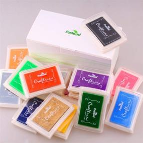 img 1 attached to 🎨 PMLAND Set of 15 Vibrant Stamp Ink Pads for DIY Craft Stamp on Paper, Wood, or Fabric - Colorful Stamping for Creative Projects