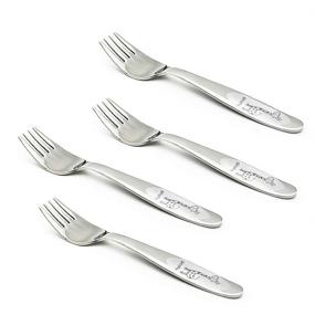 img 4 attached to BLUEWIND Stainless Steel Self-Feeding Toddler Forks, Set of 4 - Ideal for Toddlers and Kids