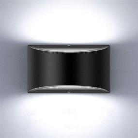 img 4 attached to 💡 Modern Dimmable Black Wall Sconce 12W Indoor Lighting for Living Room Bedroom Hallway - Cool White