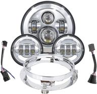 🚚 enhance your touring experience: truckmall 7 inch led headlight fog passing lights dot kit for harley davidson motorcycles logo