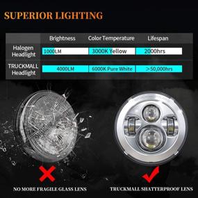 img 1 attached to 🚚 Enhance Your Touring Experience: TRUCKMALL 7 inch LED Headlight Fog Passing Lights DOT Kit for Harley Davidson Motorcycles