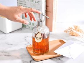 img 2 attached to 🧼 Non-Slip Silicone Pad Soap Dispenser - Premium Quality, Rust Proof Stainless Steel Pump - Ideal for Kitchen Dish Soap, Bathroom Soap - Dish and Hand Soap Dispenser