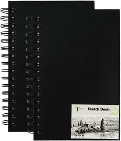 img 4 attached to 📚 Pack of 2 Tavolozza 8.5"x5.5" Sketch Books - 100 Sheets Each (68 lb/100gsm), Double-Sided Hardbound Spiral Sketch Pad with Durable Acid-Free Drawing Paper