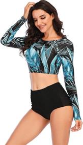 img 2 attached to 👚 Runtlly Sleeve Shirts: Stylish Wetsuit Swimsuits for Women's Clothing