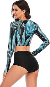 img 1 attached to 👚 Runtlly Sleeve Shirts: Stylish Wetsuit Swimsuits for Women's Clothing