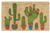 🌵 dii floral design collection: natural coir doormat, 18x30" - eye-catching cactus print! logo