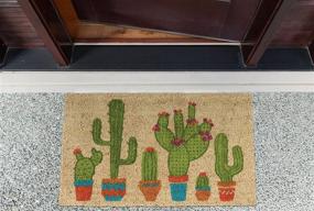 img 2 attached to 🌵 DII Floral Design Collection: Natural Coir Doormat, 18x30" - Eye-catching Cactus Print!