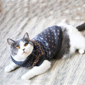 img 4 attached to ❄️ Warm and Cozy: Evursua Cat Clothes Sweater for Kitten & Small Dogs, Cats - High Stretch, Soft Knit Winter Clothing for Male and Female Pets
