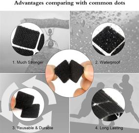 img 3 attached to 400pcs Self Adhesive Dots - 0.59 Inch Diameter (200Pairs) - Strong Sticky Hook Tapes - Square Adhesive Back Loop Nylon Strips - Waterproof Coin Glue Fastener - Perfect for School, Office, DIY (Black)