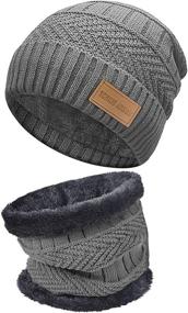 img 4 attached to 🧣 Warm Knit Beanie Hat Scarf Set for Men and Women: A 2-Piece Winter Essential for Ultimate Comfort