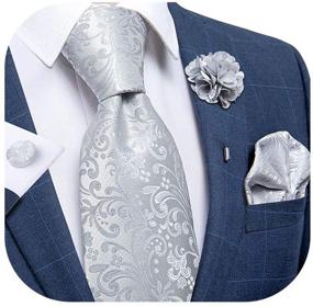 img 4 attached to 💼 Dress to Impress with DiBanGu Handkerchief Necktie Brooch Paisley - Perfect Men's Fashion Accessory!