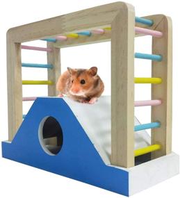 img 4 attached to Kathson Hamster and Small Pet Climbing Platform - Hideout House for Ferrets, Guinea Pigs, Gerbils, Mice