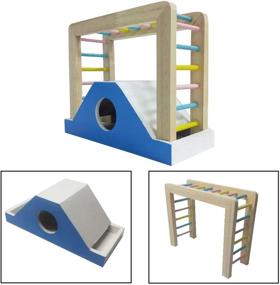 img 3 attached to Kathson Hamster and Small Pet Climbing Platform - Hideout House for Ferrets, Guinea Pigs, Gerbils, Mice