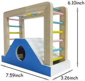 img 1 attached to Kathson Hamster and Small Pet Climbing Platform - Hideout House for Ferrets, Guinea Pigs, Gerbils, Mice