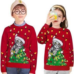 img 1 attached to 🎅 Funnycokid Ugly Christmas Sweater: Perfect Party Pullover for Kids (3-10 Years)