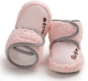 img 1 attached to 👟 Quernn Newborn Fleece Booties: Adorable Pink Boys' Shoes Perfect for Little Feet!