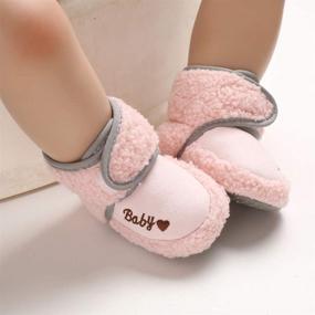 img 2 attached to 👟 Quernn Newborn Fleece Booties: Adorable Pink Boys' Shoes Perfect for Little Feet!