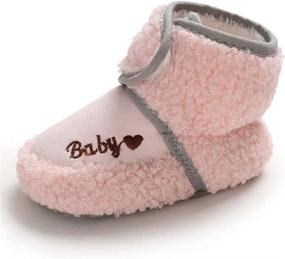img 4 attached to 👟 Quernn Newborn Fleece Booties: Adorable Pink Boys' Shoes Perfect for Little Feet!