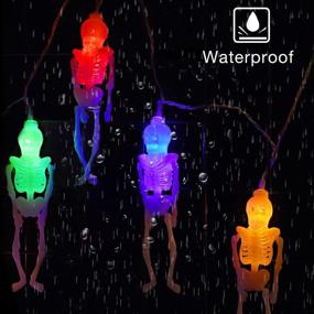 img 2 attached to Thanksgiving Ghost String Lights Christmas Decorations Skeleton Skull String Lights Spooky Colorful Light 10FT 20 LEDs Battery Operated For Christmas Halloween Indoor Outdoor Decoration (Skeleton)