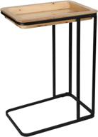 🪑 topadorn collapsible wood-look c table for coffee, laptop, tablet - metal frame foldable snack side end table with tv tray functionality logo