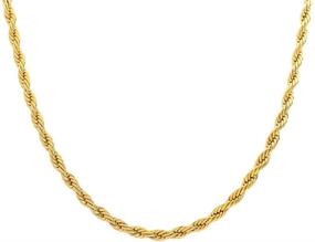 img 3 attached to Premium Quality Stainless Steel Twist Rope Chain Necklace, Available in 22-28 Inches