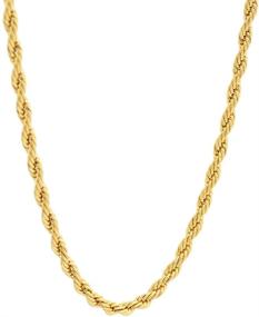 img 4 attached to Premium Quality Stainless Steel Twist Rope Chain Necklace, Available in 22-28 Inches