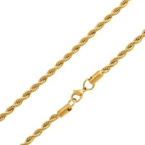 img 1 attached to Premium Quality Stainless Steel Twist Rope Chain Necklace, Available in 22-28 Inches