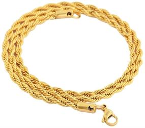 img 2 attached to Premium Quality Stainless Steel Twist Rope Chain Necklace, Available in 22-28 Inches